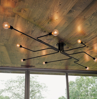Americano loft retrò stile industriale creativo plafoniera bar ferro battuto ragno geco soffitto illuminazione decorativa